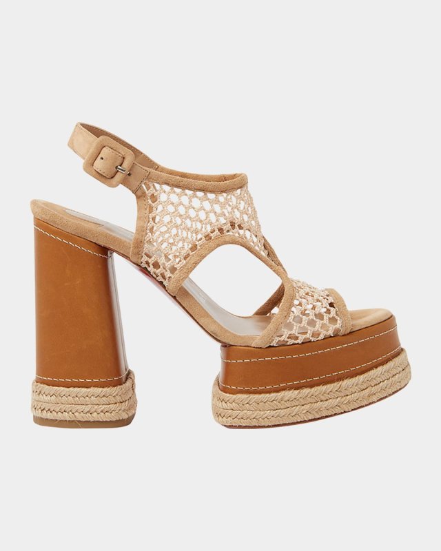 Almeja Net Red Sole Platform Espadrilles